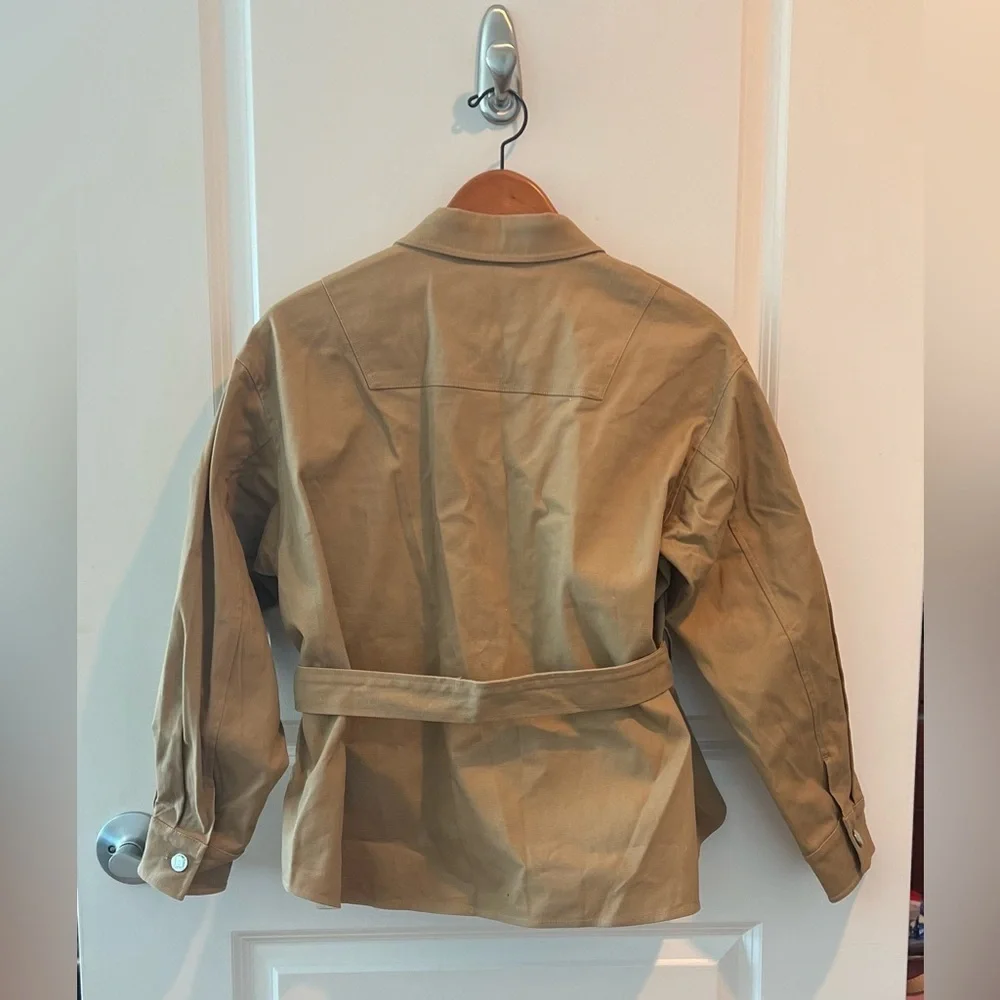 Maje Belted Shirt Jacket in Camel Size US S